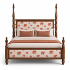 Ember Stone Poster Bed — White background angle 4