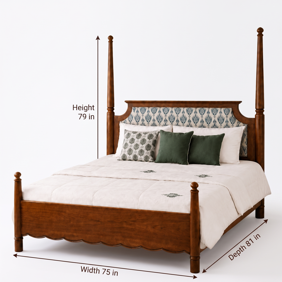 Fernhaven Vale Poster Bed — Dimensions