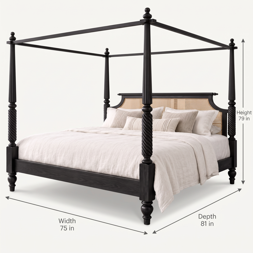 Fernhaven Grove Poster Bed — Dimensions