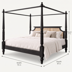 Fernhaven Grove Poster Bed — Dimensions