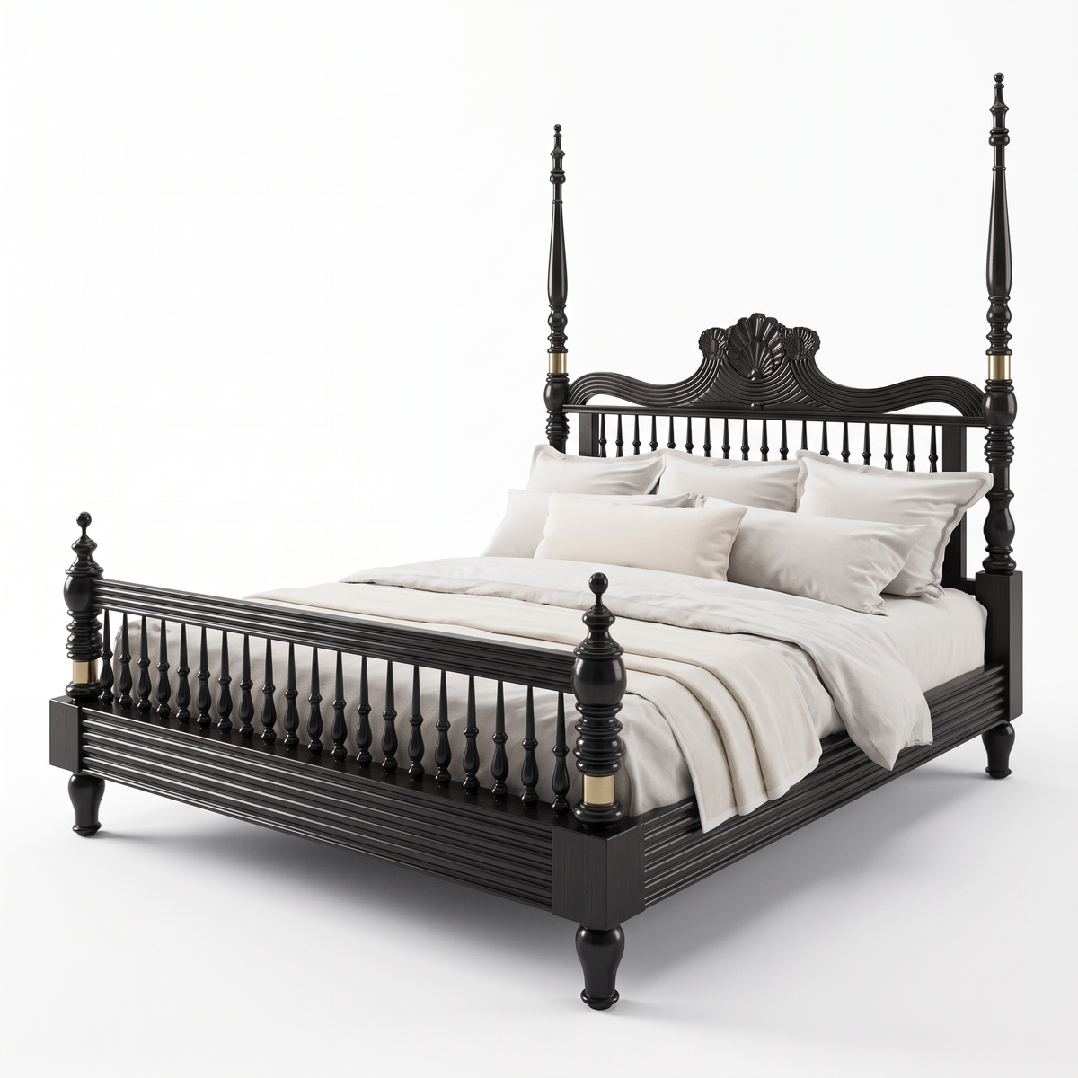 Fernhaven Haven King Poster Bed — White background angle 3
