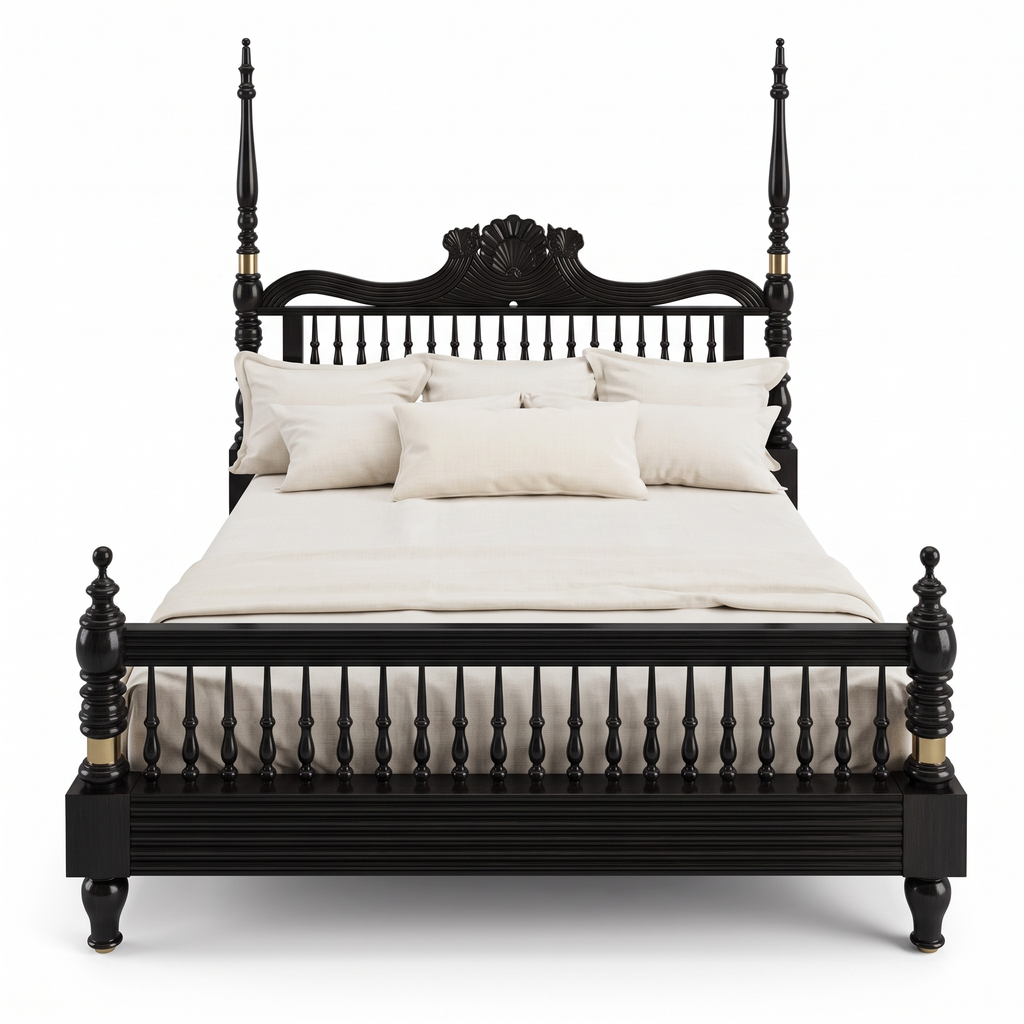 Fernhaven Haven King Poster Bed — White background angle 4