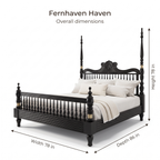 Fernhaven Haven King Poster Bed — Dimensions