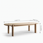 Beige Stone-Top Mango Wood 6-Seater Dining Table dimensions: 180 × 102 × 76 cm (W × D × H)
