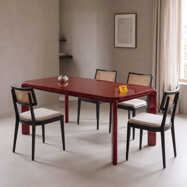 Wine Red Angled Dining Table Dining Table — main lifestyle hero
