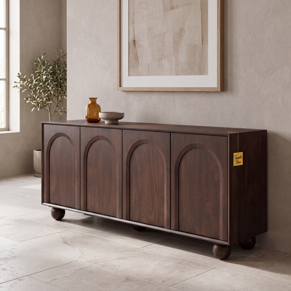 Aurevon Arch Mango Wood 4-Door Sideboard — main lifestyle view