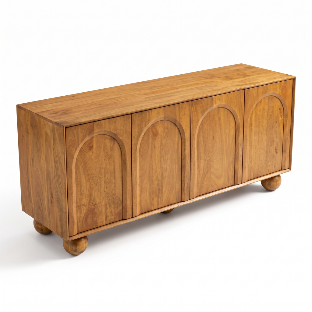 Aurevon Arch 4-Door Sideboard — White background angle 4