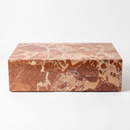 Terra Stone Sculptural Coffee Table, front view on a white background