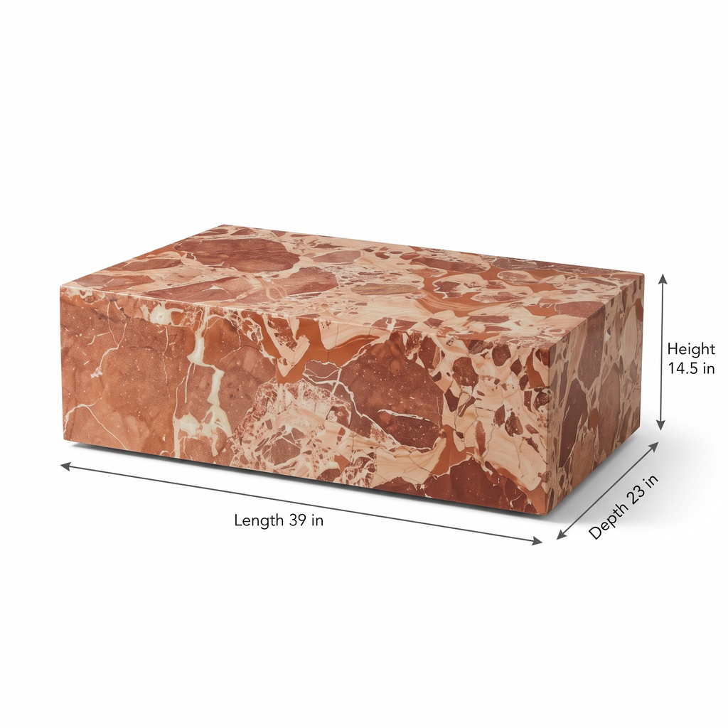 Terra Stone Sculptural Coffee Table dimensions: 99 × 58 × 37 cm (W × D × H)