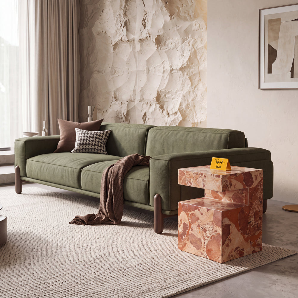 Imported Stone Side Table — main lifestyle hero