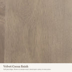 Velvet Cocoa finish swatch: close-up of the soft grey-beige wood colour and grain