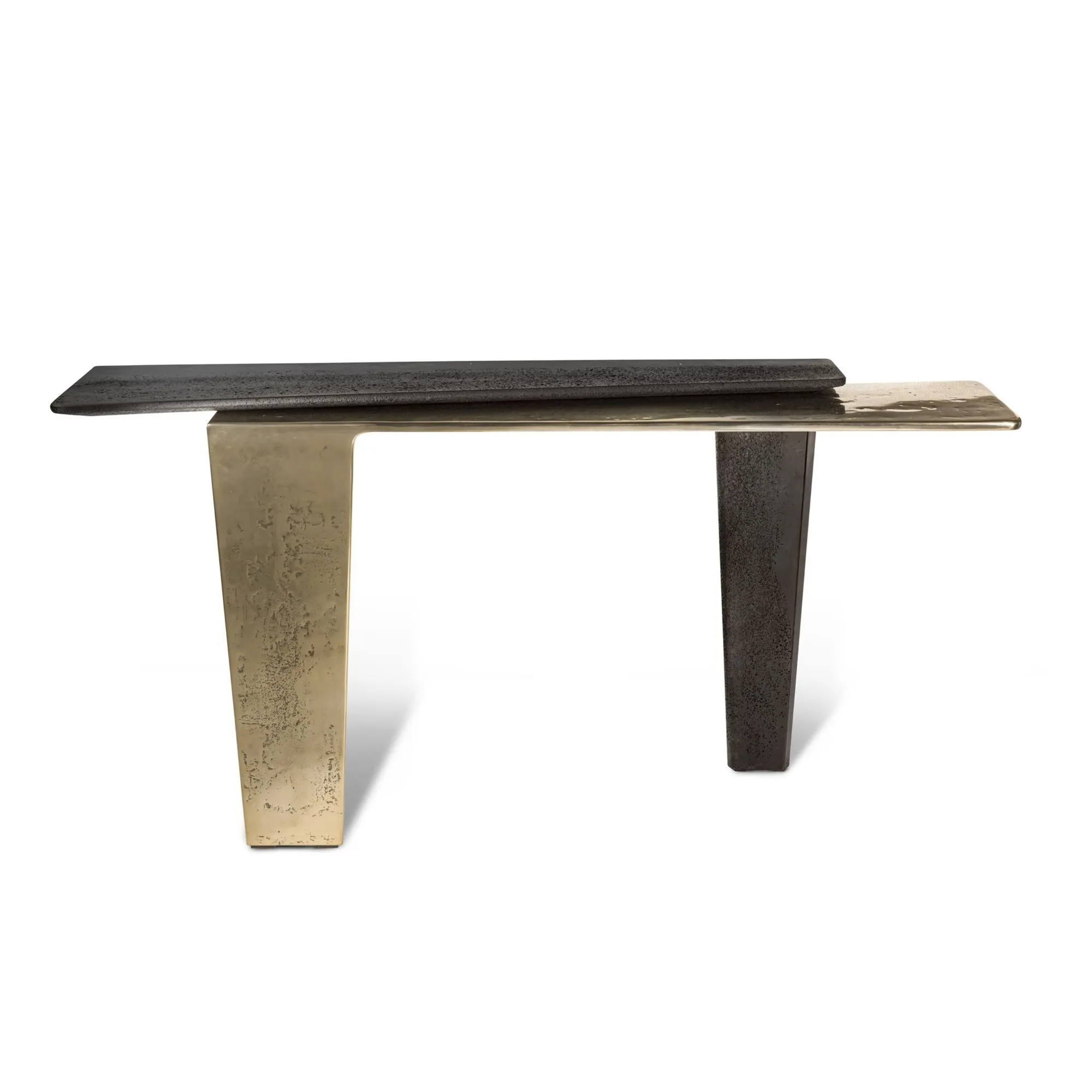 modern console table black and gold